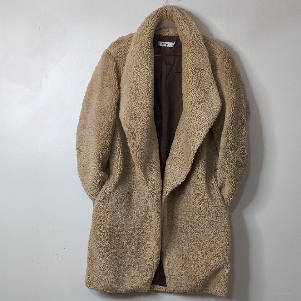 JustFab Tan Teddy Jacket